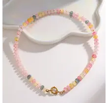 Stainless Steel Kralenketting Multicolor met Kapittelslot 40 cm