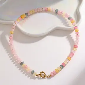 Stainless Steel Kralenketting Multicolor met Kapittelslot 40 cm