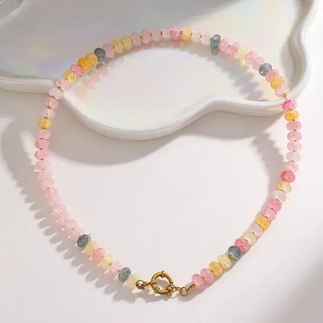 Stainless Steel Kralenketting Multicolor met Kapittelslot 40 cm