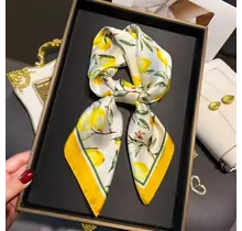 Vierkante Zijden Sjaal 70x70 cm Citroen Print