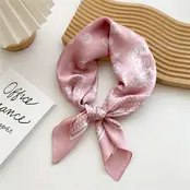 Vierkante Zijden Sjaal 70x70 cm Roze Paisley Print