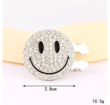 Zilveren Smile Button Cover met Strass – Trend Accessoire