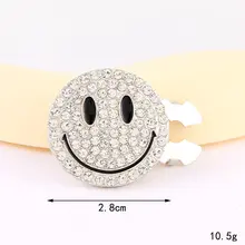 Zilveren Smile Button Cover met Strass – Trend Accessoire