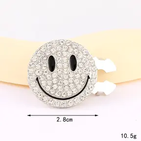 Zilveren Smile Button Cover met Strass – Trend Accessoire