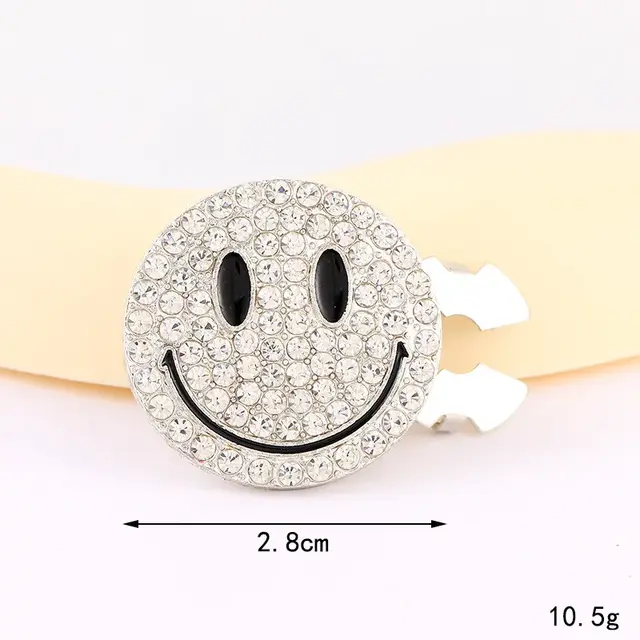 Zilveren Smile Button Cover met Strass – Trend Accessoire