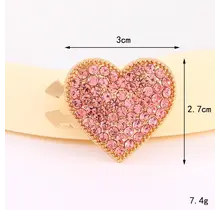 Gouden Hart Button Cover met Roze Crystal – Trendy Blouse Accessoire