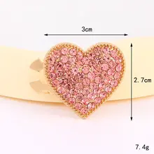 Gouden Hart Button Cover met Roze Crystal – Trendy Blouse Accessoire