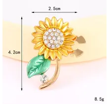 Zonnebloem Button Cover met Strass – Trendy Eyecatcher