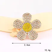 Bloem Button Cover met Strass – Trendy Blouse Accessoire