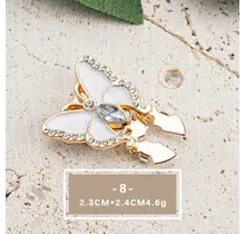 Vlinder Button Cover met Kristallen – Trendy Statement Accessoire