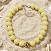 Gele Kralen Ketting met Gouden Detail – Vrolijke Statement Necklace