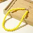 Goodies Gele Kralen Ketting 40+5 cm – Trendy Zomer Ketting met Stainless Steel Sluiting