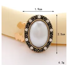 Button Cover Ovaal Parel Look Vintage – Klassieke Blouse Accessoire met Strass