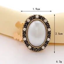 Button Cover Ovaal Parel Look Vintage – Klassieke Blouse Accessoire met Strass
