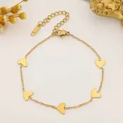 Stainless Steel Armband Hartjes Goud – Minimalistische Hartjes Armband Dames Waterproof