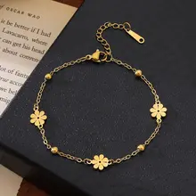 Stainless Steel Armband Bloemetjes Goud – Daisy Armband Minimalistisch