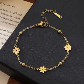 Stainless Steel Armband Bloemetjes Goud – Daisy Armband Minimalistisch