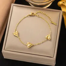 Stainless Steel Armband Hartjes Goud – Minimalistische Hartjes Armband 17+5 cm Waterproof
