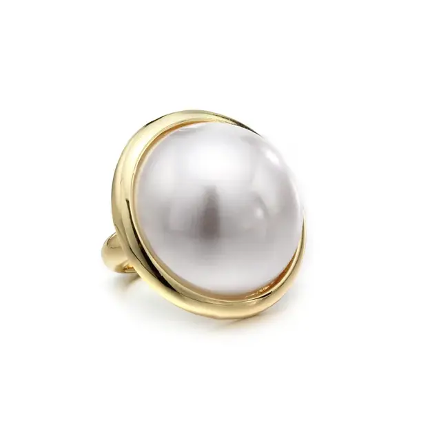 Sjaalring Parel Goud – Luxe Scarf Ring met Parel Look voor Sjaals & Blouses