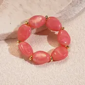 Resin Kralenarmband Lichtroze – Chunky Elastische Statement Armband