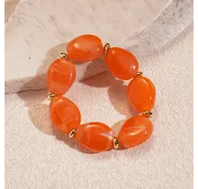 Resin Kralenarmband Oranje – Trendy Chunky Armband met Resin Kralen