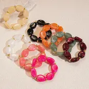 Resin Kralenarmband Oranje – Trendy Chunky Armband met Resin Kralen