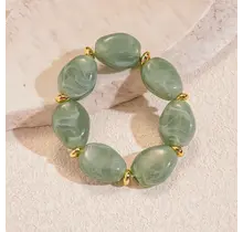 Resin Kralenarmband Groen – Fashion Statement Armband met Ovale Kralen