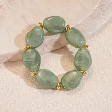Resin Kralenarmband Groen – Fashion Statement Armband met Ovale Kralen