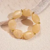 Resin Kralenarmband Beige – Elegante Statement Armband met Resin Kralen