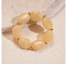 Resin Kralenarmband Beige – Elegante Statement Armband met Resin Kralen