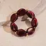 Goodies Resin Kralenarmband Bordeaux – Dieprode Statement Armband met Glans