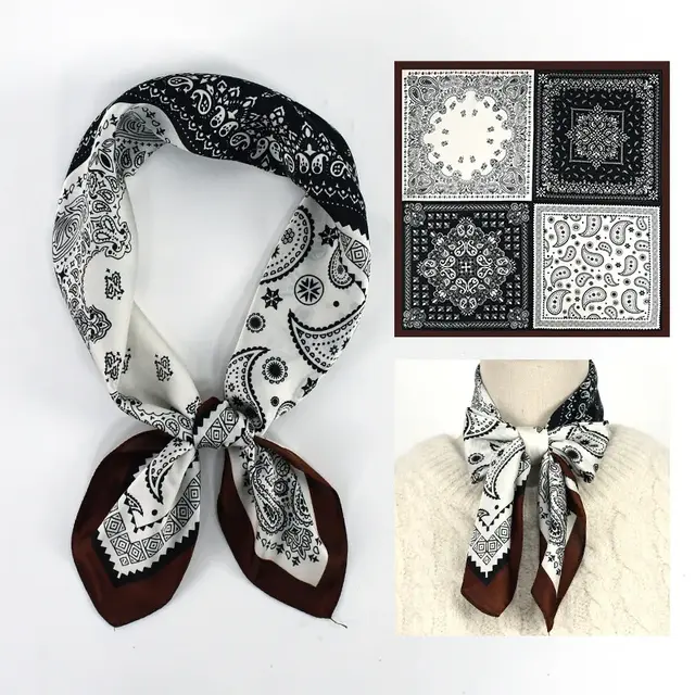 Zwart Wit Paisley Sjaaltje – Stoer & Trendy Contrast