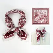 Rood Wit Toile de Jouy Sjaaltje – Klassiek Frans Design