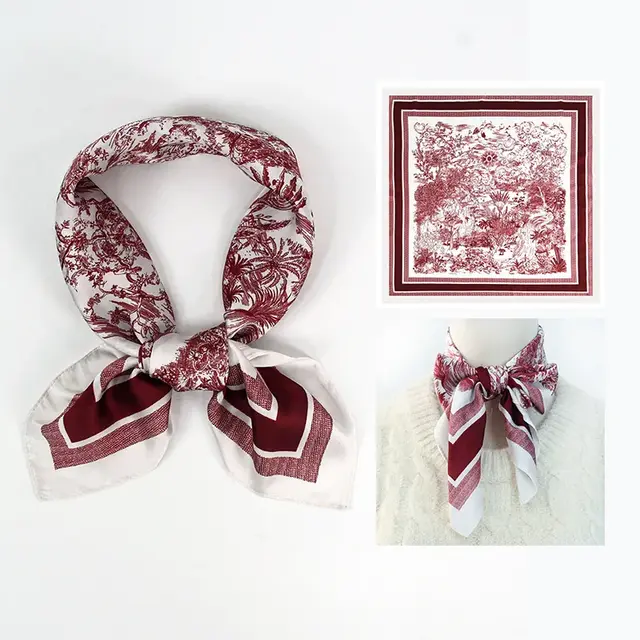 Rood Wit Toile de Jouy Sjaaltje – Klassiek Frans Design