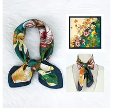 Groen Multicolor Floral Sjaaltje – Luxe Statement Print