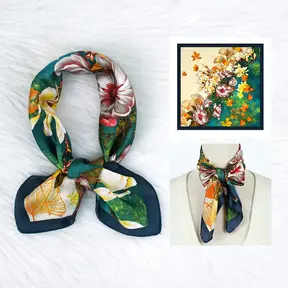 Groen Multicolor Floral Sjaaltje – Luxe Statement Print