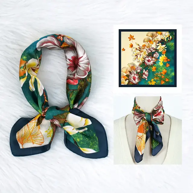 Groen Multicolor Floral Sjaaltje – Luxe Statement Print