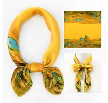 Okergeel Landschap Sjaaltje – Statement Fashion Print