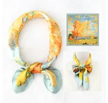 Geel Blauw Artistiek Sjaaltje – Schilderachtige Print