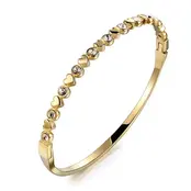 Stainless Steel Bangle met Hartjes en Zirkonia – Goud & Zilver Armband