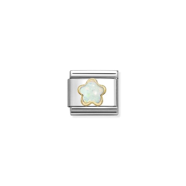 NOMINATION COMPOSABLE CLASSIC FLOWER  WHITE OPAL 030522/07