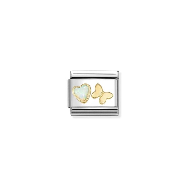 NOMINATION COMPOSABLE CLASSIC SYMBOLS  WHITE OPAL BUTTERFLY 030523/11