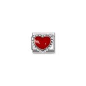 NOMINATION COMPOSABLE CLASSIC SYMBOL  RED RAISED HEART 330204/39