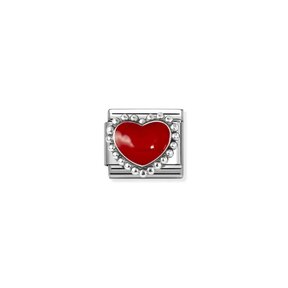 NOMINATION COMPOSABLE CLASSIC SYMBOL  RED RAISED HEART 330204/39