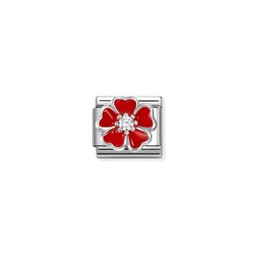 NOMINATION COMPOSABLE CL SIMBOLFLOWER  RED/WHITE 330321/20