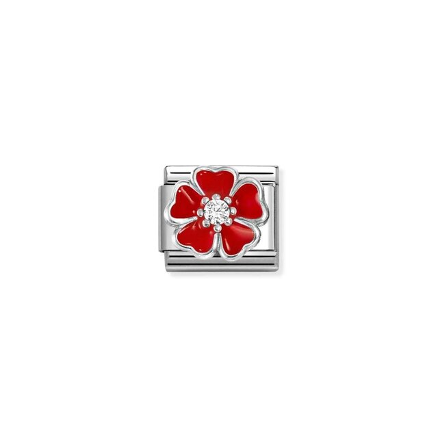 NOMINATION COMPOSABLE CL SIMBOLFLOWER  RED/WHITE 330321/20