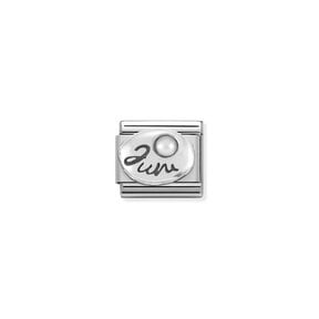 NOMINATION COMPOSABLE CLASSIC SYMBOL  JUNE WHITE PEARL 330505/06