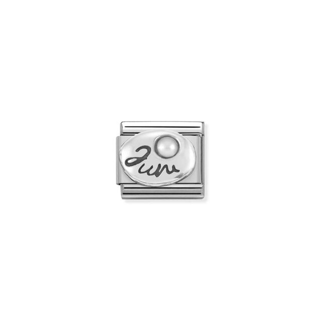 NOMINATION COMPOSABLE CLASSIC SYMBOL  JUNE WHITE PEARL 330505/06