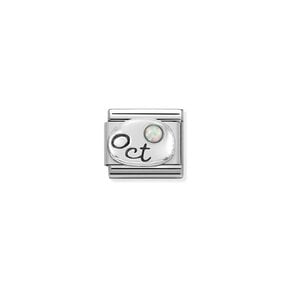 NOMINATION COMPOSABLE CLASSIC SYMBOL  OCTOBER WHITE OPAL 330505/10