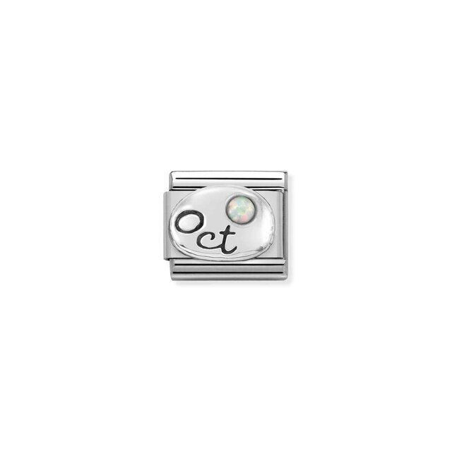 NOMINATION COMPOSABLE CLASSIC SYMBOL  OCTOBER WHITE OPAL 330505/10